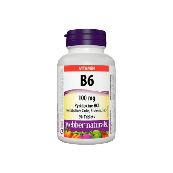 Webber Naturals Vitamín B6 Pyridoxín 100 mg 90 tabliet