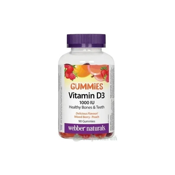 Webber Naturals Vitamín D3 1000 IU Gummies 90 želé tabliet