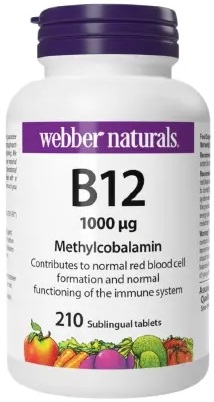 Webber Naturals Vitamín B12 1000 mcg 210 tabliet