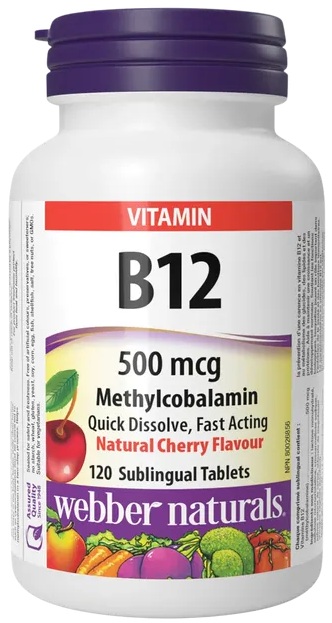 Webber Naturals Vitamín B12 500 mcg 120 tabliet