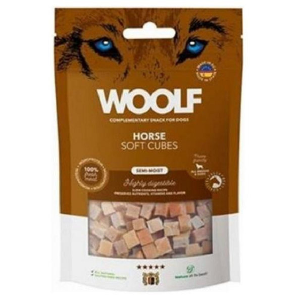 Woolf Dog Soft Cubes kôň, maškrta pre psy 100g