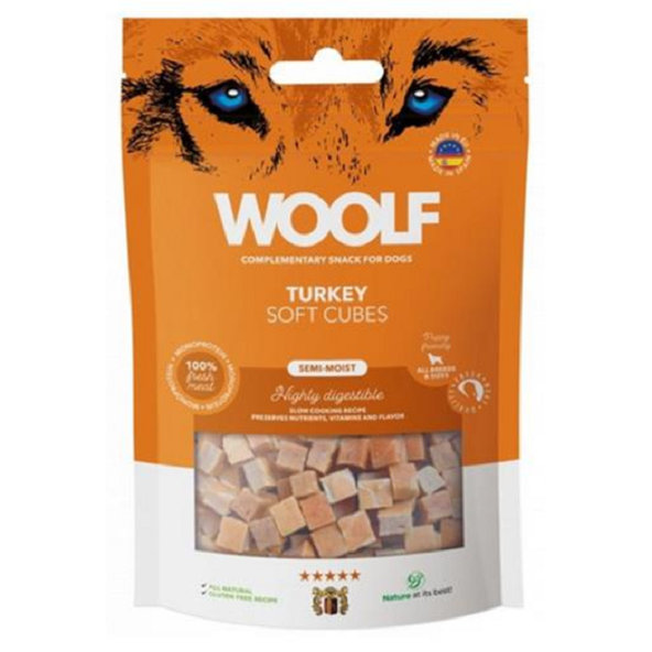 Woolf Dog Soft Cubes morka, maškrta pre psy 100g