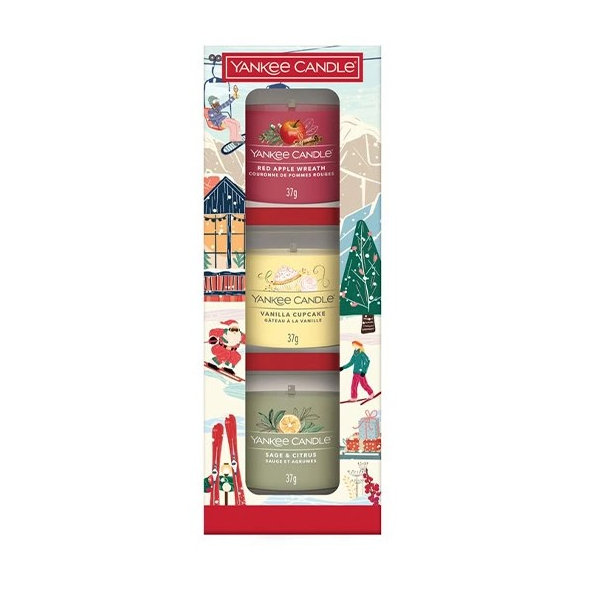 YANKEE CANDLE Darčeková sada sviečok Holiday Party 3x37g