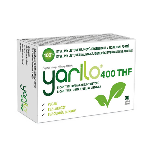 YARILO 400 THF aktívna forma kyseliny listovej 90 tabliet