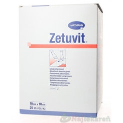 ZETUVIT kompres nasiakavý sterilný 10x10cm 25ks