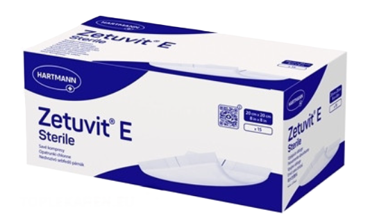 ZETUVIT E Sterile sterilný nasiakavý kompres 20x20 cm 15 ks