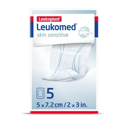 LEUKOPLAST LEUKOMED Skin Sensitive textilné krytie 5x7,2 cm, 5 ks