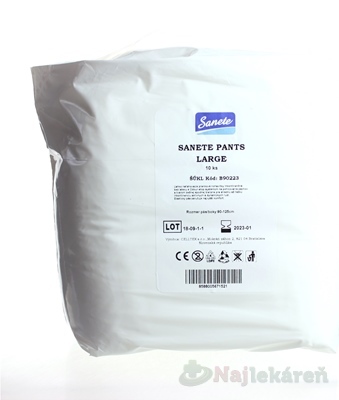 Sanete Pants inkontinenčné nohavičky L savosť 1260 ml 10 ks kúpite na Najlekaren.eu