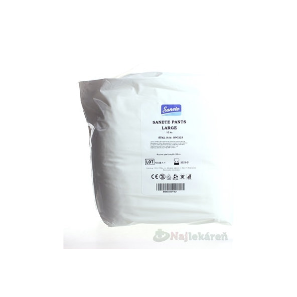 Sanete Pants inkontinenčné nohavičky L savosť 1260 ml 10 ks