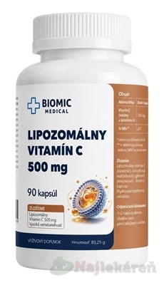 BIOMIC Vitamín C lipozomálny 500 mg 90 kapsúl
