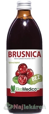 EkoMedica SK Brusnica šťava 100% 500 ml kúpite na Najlekaren.eu