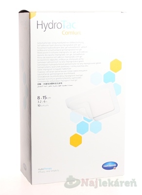 HydroTac Comfort penové krytie na rany 8 × 15 cm 10 ks