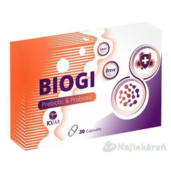 TOZAX BIOGI Prebiotiká & Probiotiká pre zdravé trávenie a imunitu 30 kapsúl