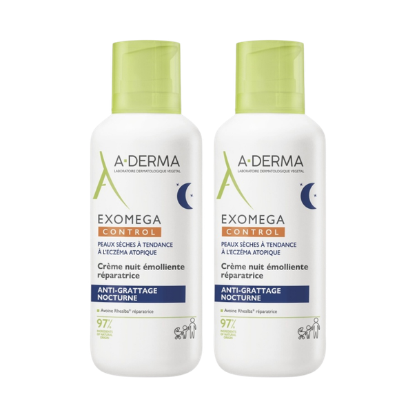 A-DERMA Exomega CONTROL regeneračný nočný krém 2x400ml