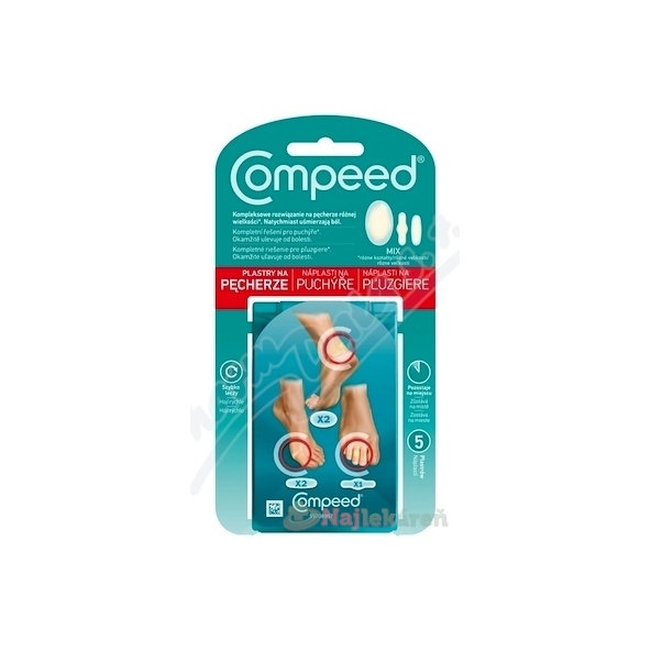 Compeed Náplasť na pľuzgiere Mix veľkostí 5 ks