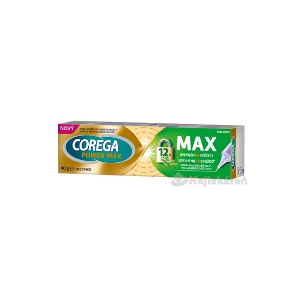 COREGA POWER MAX UPEVNENIE + SVIEŽOSŤ fixačný krém 40 g