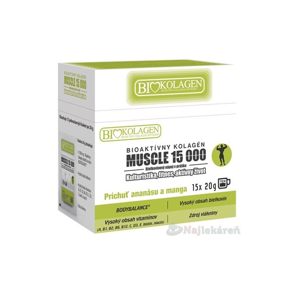 asp Bioaktívny kolagén Muscle 15 000 ananás mango 20 g 15 vracúšok