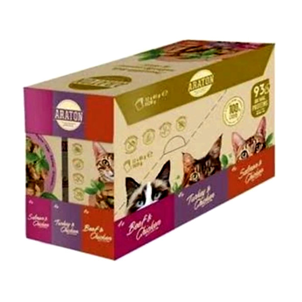 ARATON cat adult wet set kapsičiek pre mačky 12 x 85 g