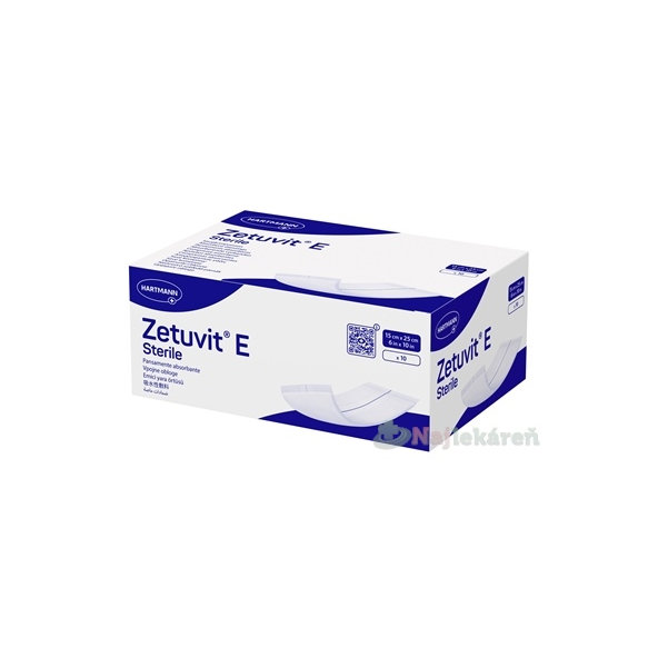 ZETUVIT E Sterile sterilný nasiakavý kompres 15x25 cm 10 ks