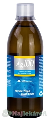 Pharma Activ Koloidné striebro Ag100 hustota 25ppm 500 ml