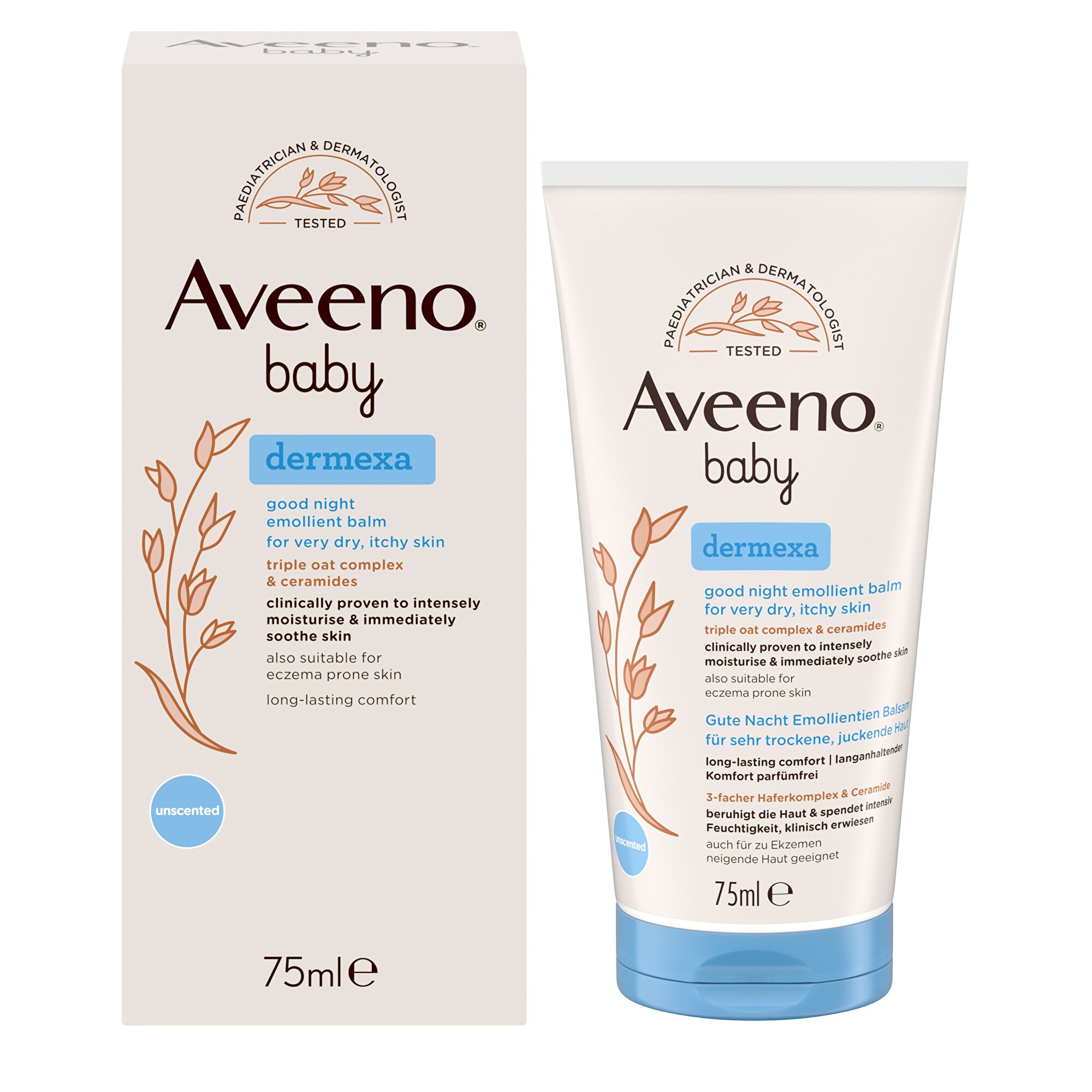 Aveeno Baby DERMEXA Good night emolienčný balzam na dobrú noc 75ml