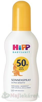 HiPP BABYSANFT Ochrana proti slnku SPF50+ sprej 150 ml kúpite na Najlekaren.eu