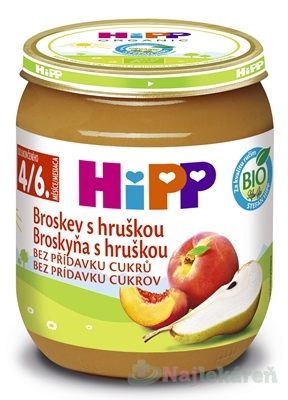 Hipp BIO broskyňa s hruškou detský príkrm 125 g kúpite na Najlekaren.eu