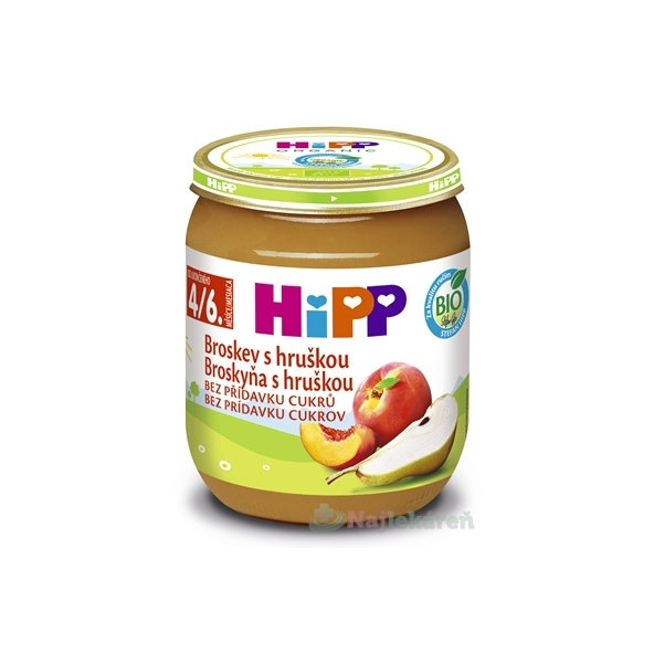HiPP Príkrm BIO Broskyňa s hruškou 4m+ 125 g