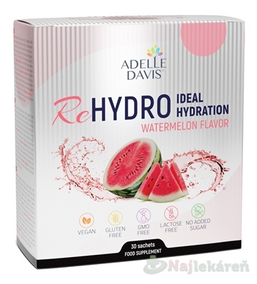 Adelle Davis ReHYDRO Ideal Hydration prášok melón 30 vrecúšok