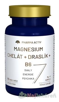 Pharma Activ MAGNESIUM Chelát + DRASLÍK + B6, 60 kapsúl kúpite na Najlekaren.eu