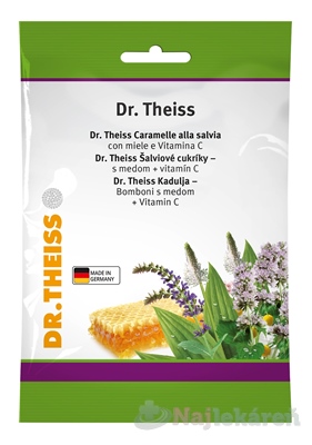 Dr. Theiss Šalviové cukríky s medom a vitamínom C 75 g