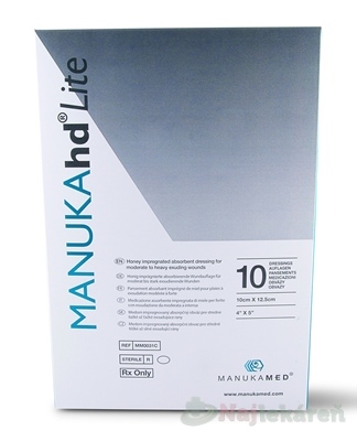 MANUKAhd Lite obväz impregnovaný medom 10 x 12,5 cm 10 ks