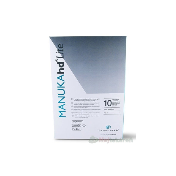 MANUKAhd Lite obväz impregnovaný medom 10 x 12,5 cm 10 ks