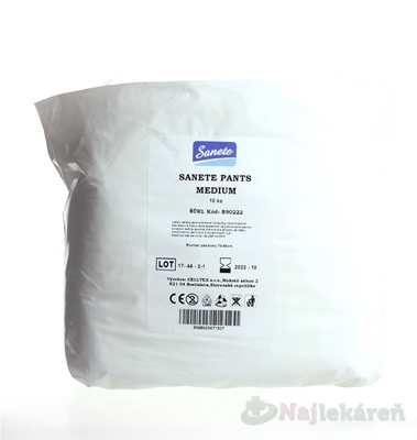 Sanete Pants inkontinenčné nohavičky M savosť 980 ml 10 ks kúpite na Najlekaren.eu
