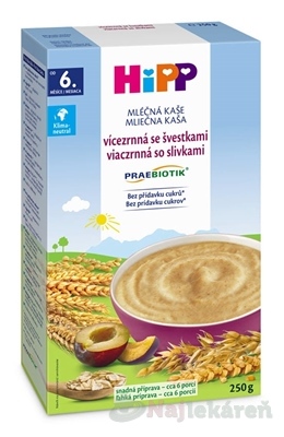 E-shop HiPP PRAEBIOTIK Mliečna kaša viaczrnná so slivkami 250 g