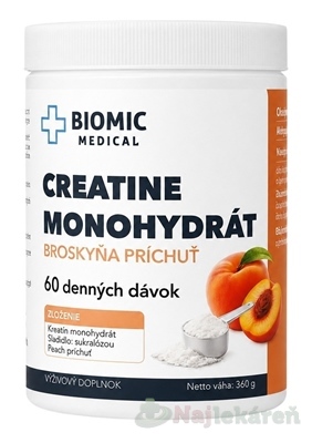 BIOMIC Creatine monohydrát broskyňa 360 g