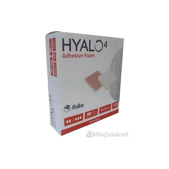 HYALO4 Adhesive Foam 10×10 cm silikónové penové krytie 10 ks