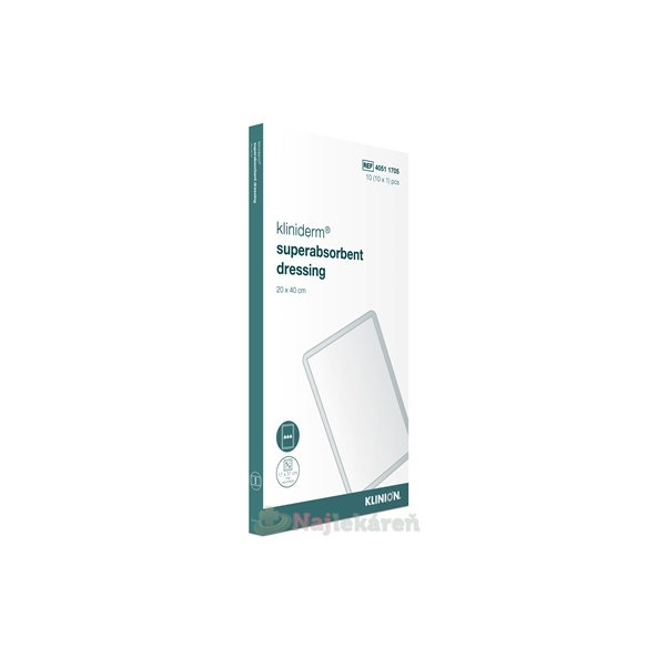 Kliniderm superabsorbent dressing krytie 20x40cm 10ks