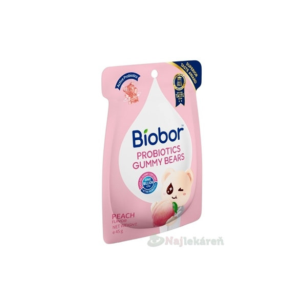 Biobor PROBIOTICS  želé medvedíky broskyňa 45g