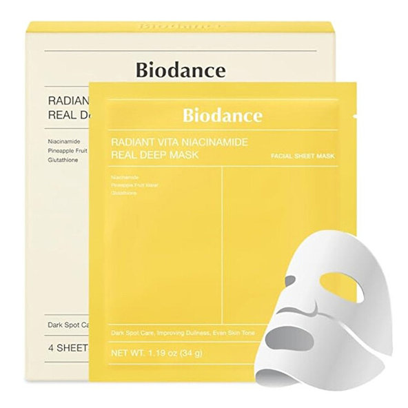 BIODANCE Radiant Vita Niacinamide Real Deep rozjasňujúca maska sada 4x34g