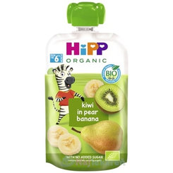 HiPP Príkrm ovocnýis BIO 100% ovocia hruška, banán, kiwi 100g