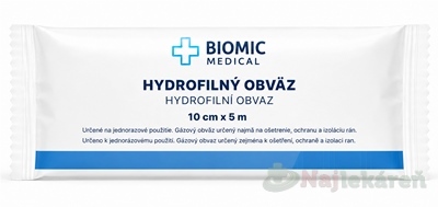 BIOMIC Obväz hydrofilný sterilný 10 cm x 5 m