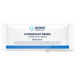 BIOMIC Obväz hydrofilný sterilný 10 cm x 5 m