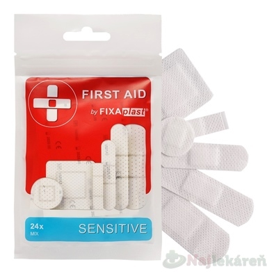 FIXAplast FIRST AID SENSITIVE textilná náplasť MIX 24 ks kúpite na Najlekaren.eu
