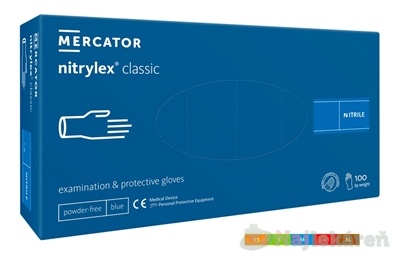 E-shop MERCATOR Nitrylex Classic nitrilové rukavice S modré 100 ks