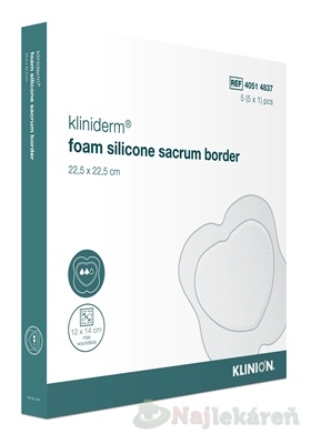 E-shop Kliniderm foam silicon border krytie penové 22,5x22,5cm 5ks