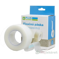PLUS LEKÁREŇ Fixačná páska transparentná 2,5cm x 9m, cievka 1ks