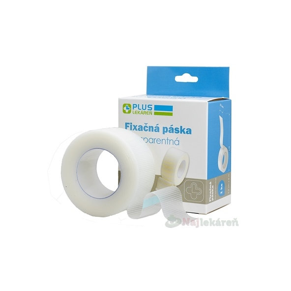 PLUS LEKÁREŇ Fixačná páska transparentná 2,5cm x 9m, cievka 1ks