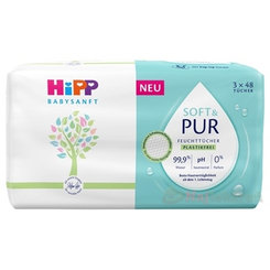 HiPP BABYSANFT SOFT & PUR Čistiace vlhčené obrúsky 3x48 ks