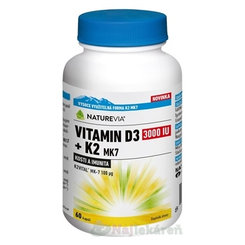 NatureVIA Vitamín D3 3000 IU a K2 MK7 60 kapsúl